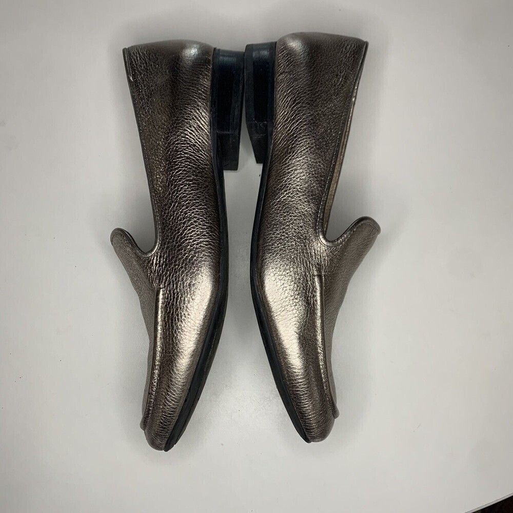 Karl Lagerfeld Paris BRYNN Leather Loafers Slip On Metallic Size 6​​​​​